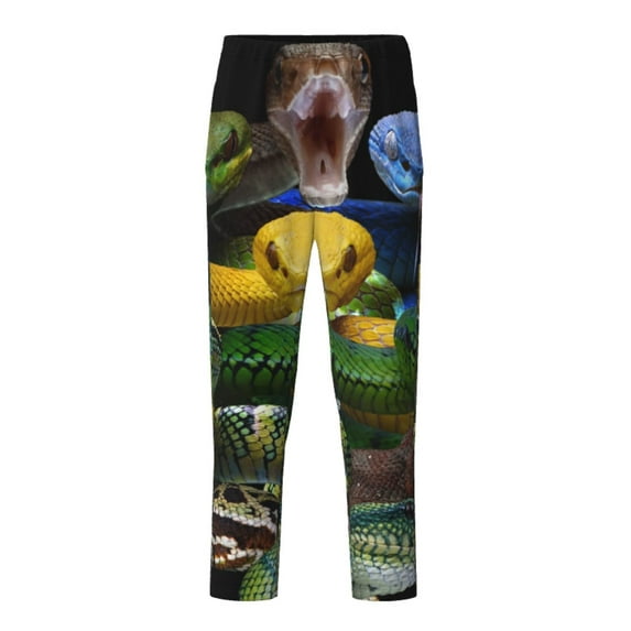 Hirioo Colorful Viper Snake for Teenagers' Pajama Pants Womens Lounge Pants with Pockets Pj Bottoms Pants for Men-Small