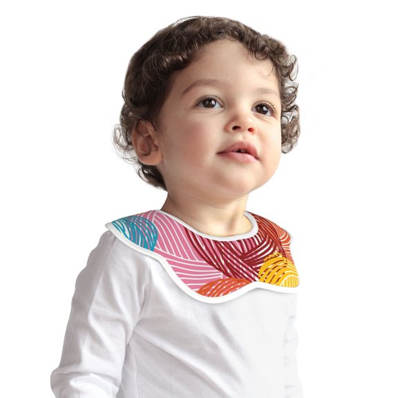 Hirioo Colorful Wool Balls for Baby Cotton Petal Bib Drool Bibs for Baby Boy Unisex