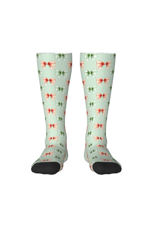 Colorful polka dots bow for Adult Stockings Breathable Sock Non-Pilling,Contrasting Color Design