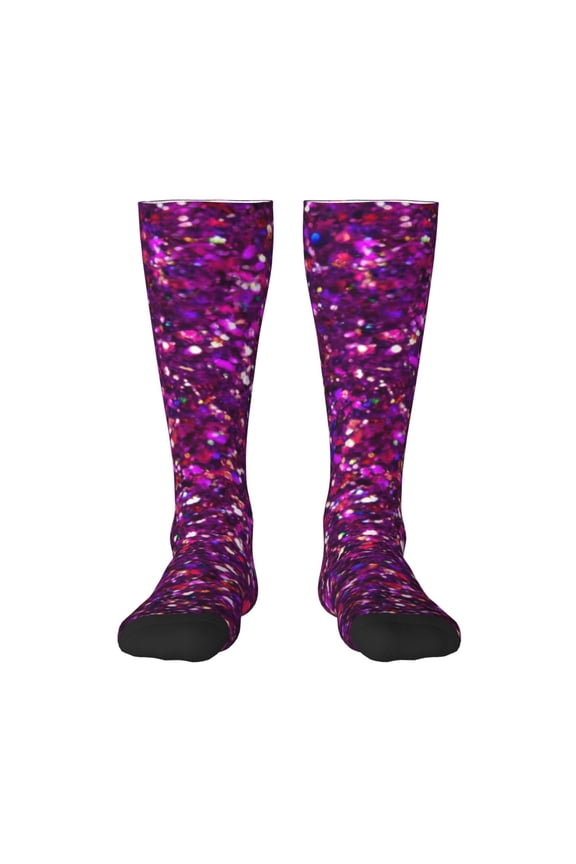 Colourful Glitter for Adult Stockings Breathable Sock Non-Pilling,Contrasting Color Design