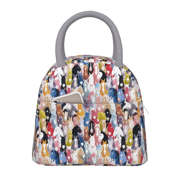 Hirioo Colourful Horses for Eco-friendly Lunch Box,Leakproof Lunch Box for School, Work, Travel, and Picnics,Perfect for Meal Prep