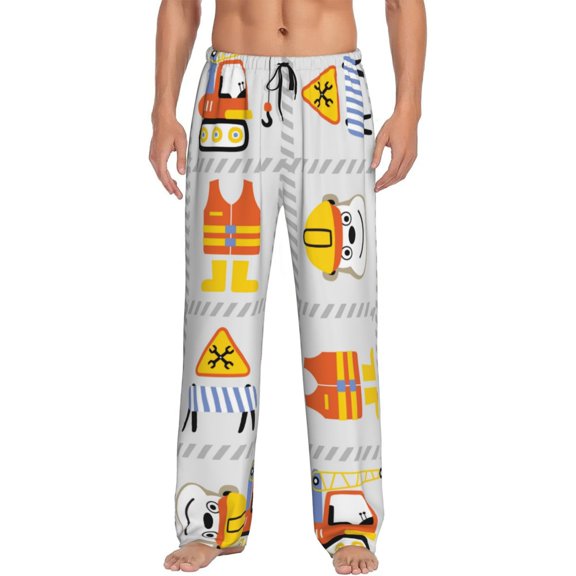 Hirioo Construction Equipments Worker for Women's PJ Pajama Pants Sleep Pants Women's Home Trousers with Pockets,S-3XL-Small