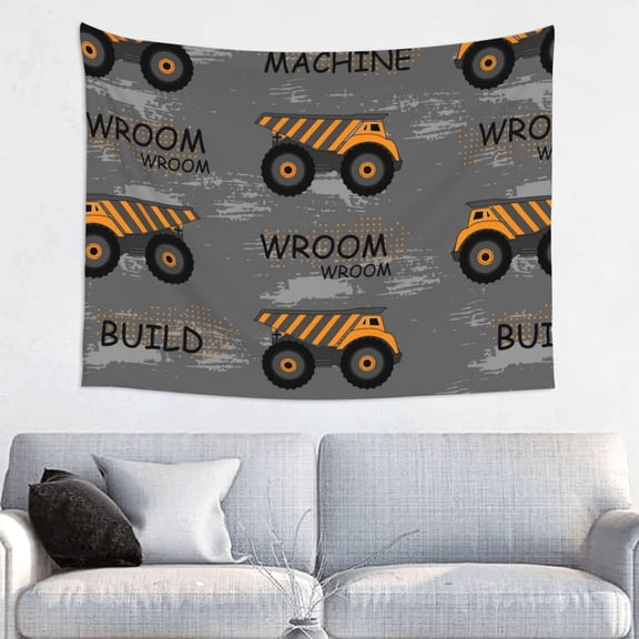 Hirioo Construction Machines Print Tapestry Lightweight Fabric for Bedroom Aesthetic Home Wall Dorm Dcor Living Room Decor 29x37 Inch