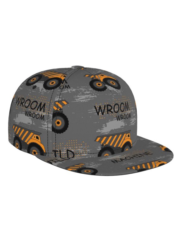 Construction Machines for Baseball Cap Men Cap Flat Brim for Men Women Teens Adjustable Baseball Cap
