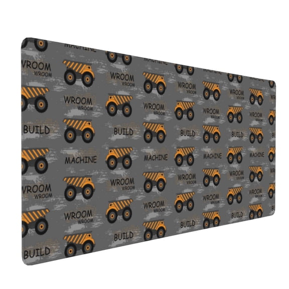 Hirioo Construction Machines for Mouse Pad ,Anti-Slip Base, Durable Stitched Edges, Perfect for Gaming, Office, and Home Use,16x35.5in