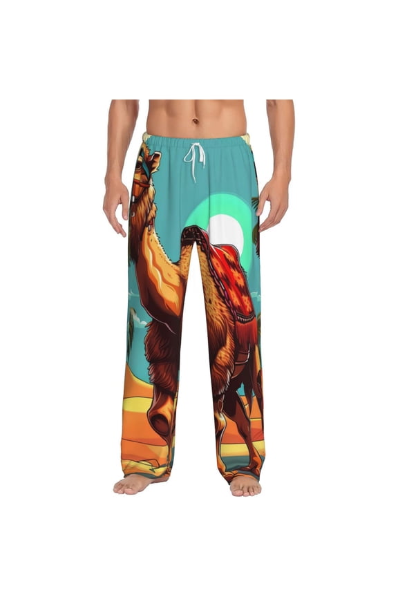 Cool Camel Oasis Vibes for Men's PJ Pajama Pants Sleep Pants Men's Home Trousers with Pockets,S-3XL-X-Large
