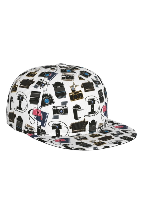 Cool Camera for Baseball Cap Men Cap Flat Brim for Men Women Teens Adjustable Baseball Cap
