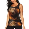 thumbnail image 1 of Hirioo Cool Fire Lion for Women's Workout Tank Top Sleeveless Workout Tops Athletic Gym Shirts-XX-Large, 1 of 7