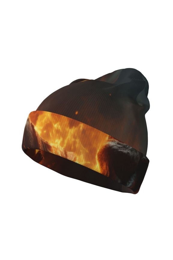 Cool Fire Man for Men's Knit Cuffed Beanie for Outdoor Activities Unisex