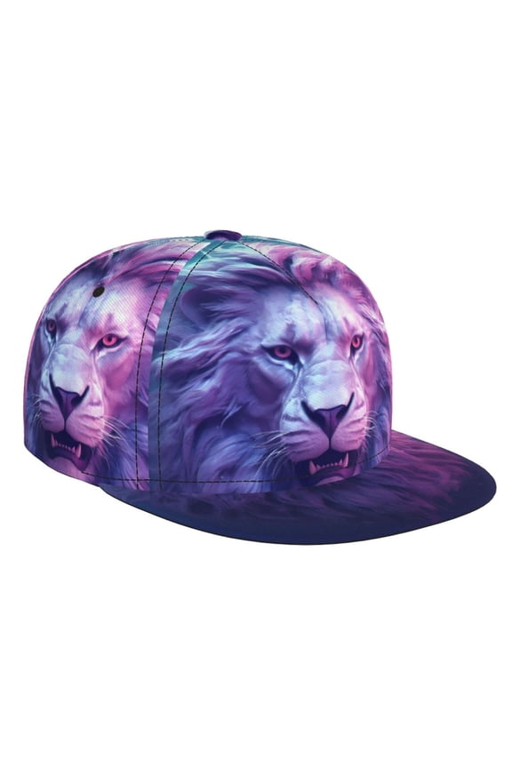 Cool Lion Head for Baseball Cap Men Cap Flat Brim for Men Women Teens Adjustable Baseball Cap