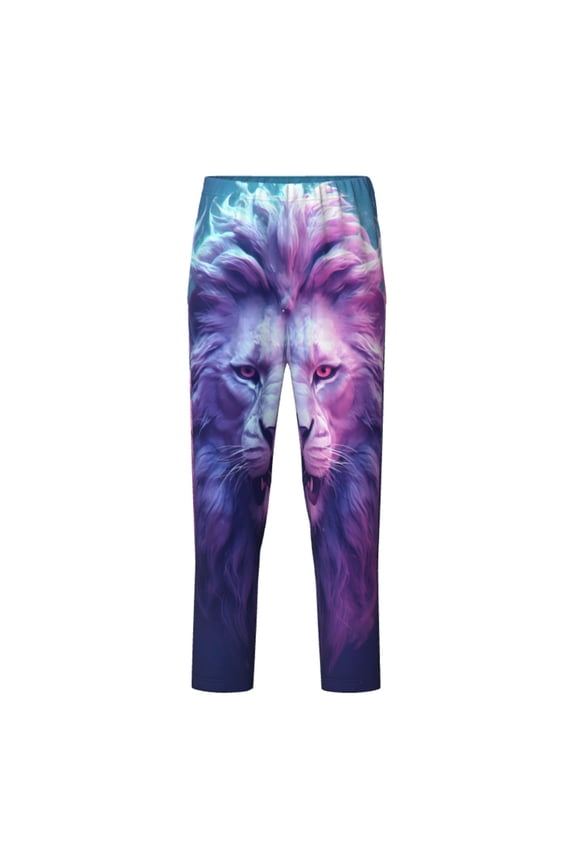 Cool Lion Head for Teenagers' Pajama Pants Womens Lounge Pants with Pockets Pj Bottoms Pants for Men-Small
