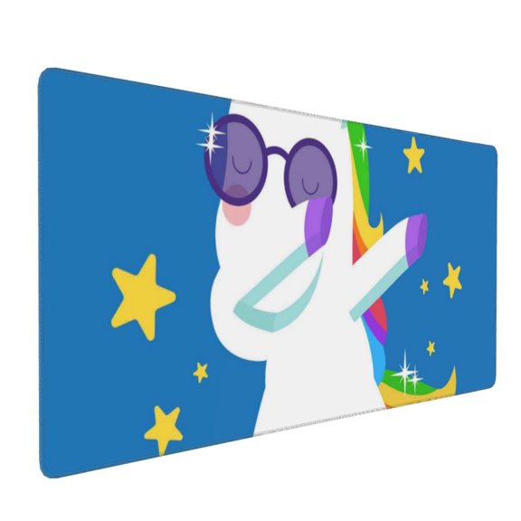 Hirioo Cool Unicorn Star Golden for Mouse Pad ,Anti-Slip Base, Durable Stitched Edges, Perfect for Gaming, Office, and Home Use,16x35.5in