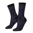 thumbnail image 1 of Hirioo Copper-Gold Gloss Outline Flower1 Pattern Adult Middle Tube Socks Breathable Sock Non-Pilling,Contrasting Color Design, 1 of 6