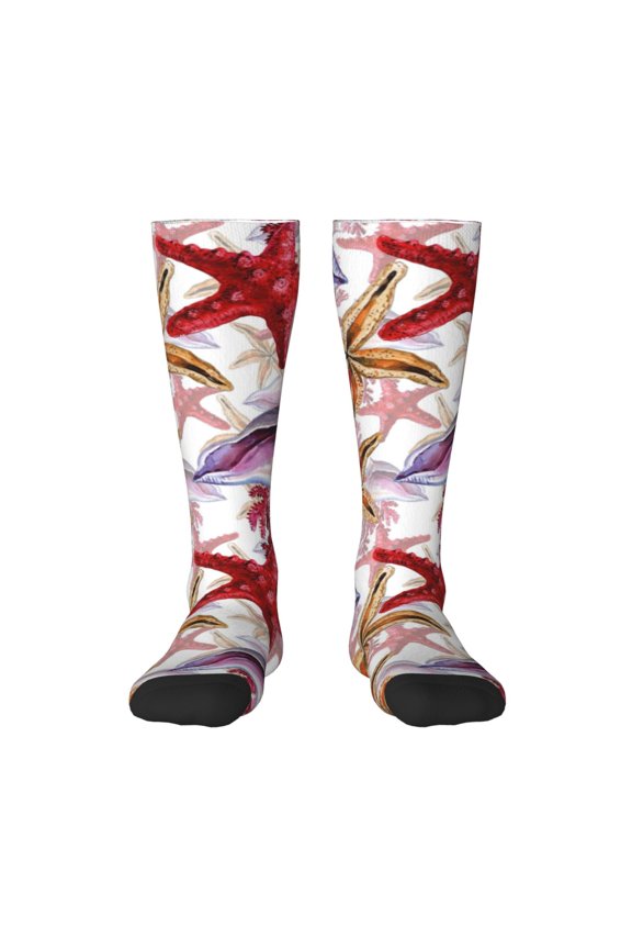 Coral Reef for Adult Stockings Breathable Sock Non-Pilling,Contrasting Color Design