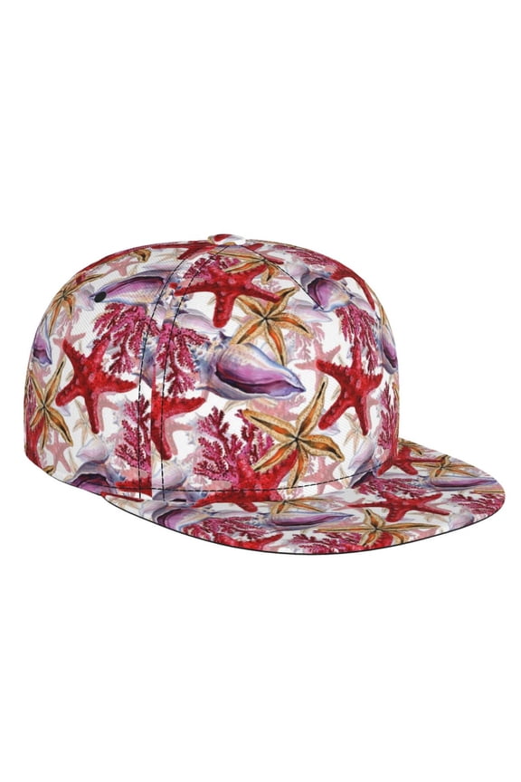 Coral Reef for Baseball Cap Men Cap Flat Brim for Men Women Teens Adjustable Baseball Cap
