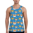 thumbnail image 1 of Hirioo Corgi Dog Face for Men's Workout Tank Top Sleeveless Shirts Quick Dry for Men-X-Large, 1 of 7
