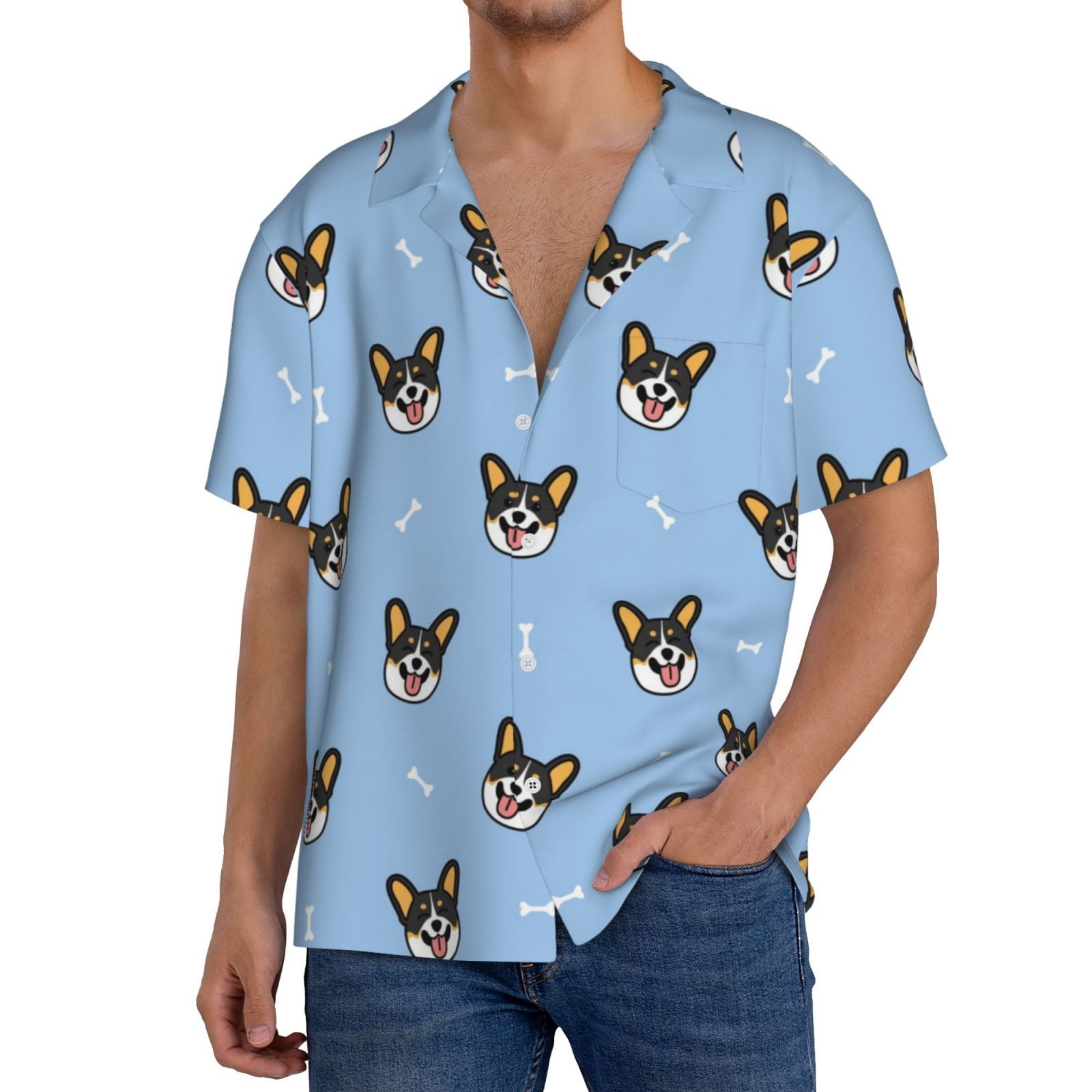 Cowboy Pups Short Sleeve Collared Shirt