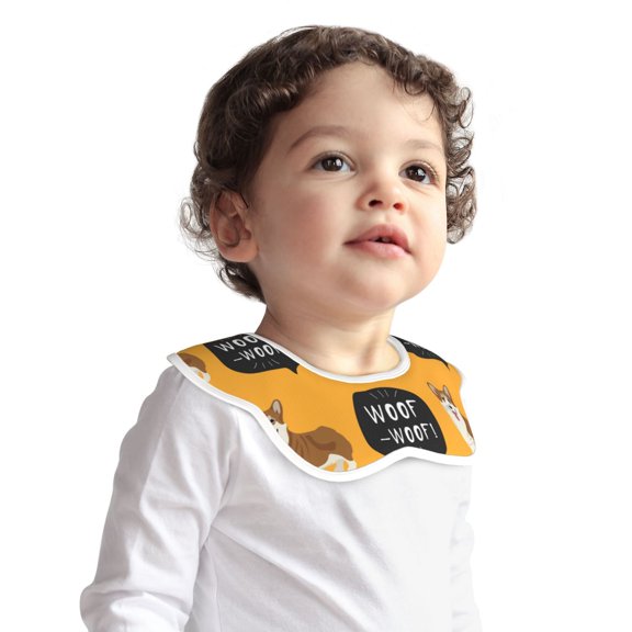 Hirioo Corgi for Baby Cotton Petal Bib Drool Bibs for Baby Boy Unisex