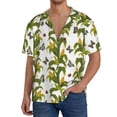 thumbnail image 1 of Hirioo Corn And Butterflies for Men's Cuban Collar Short Sleeve Shirt Button Down Shirt Beach Summer Shirts Wedding Vacation Shirts-X-Large, 1 of 5