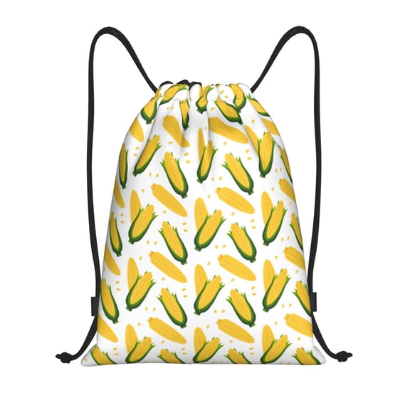 Hirioo Corn On The Cob Print Drawstring Backpack Bag Sport Versatile Sports Backpack for Gym, Travel, Swimming, Beach