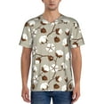 thumbnail image 1 of Hirioo Cotton Tree for Men's Baseball T-shirt Shirts Short Sleeve Casual Summer Button Stretch T Shirts,Size S-4XL-Large, 1 of 7