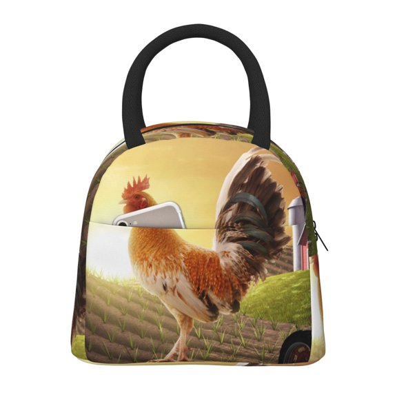 Hirioo Country Farm Morning Rooster for Eco-friendly Lunch Box,Leakproof Lunch Box for School, Work, Travel, and Picnics,Perfect for Meal Prep
