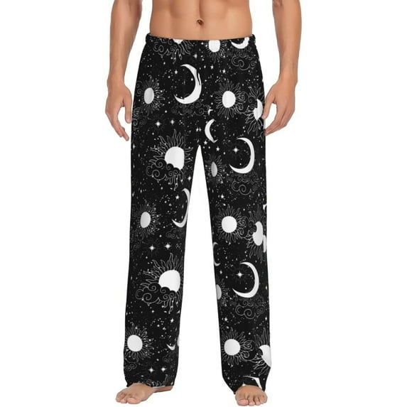 Hirioo Crescent and Stars for Women's PJ Pajama Pants Sleep Pants Women's Home Trousers with Pockets,S-3XL-XX-Large