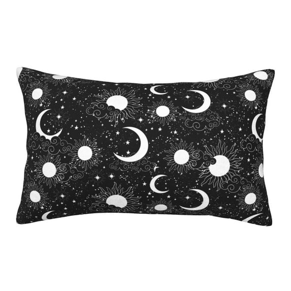 Hirioo Crescent and Stars for Plush Pillow Cover for Bedroom and Living Room ,Elegant, Comfortable Home Decor-16"x24"
