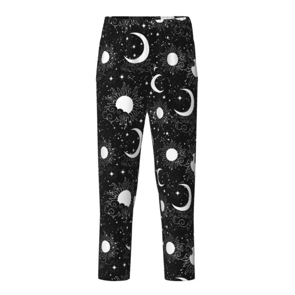 Hirioo Crescent and Stars for Teenagers' Pajama Pants Womens Lounge Pants with Pockets Pj Bottoms Pants for Men-Large