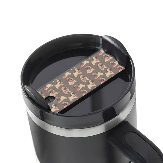 Hirioo Cut Pug for Stanley Cup Lid Nameplate Personalized Acrylic Nameplate Tumbler Lid Topper(30oz , 40oz)