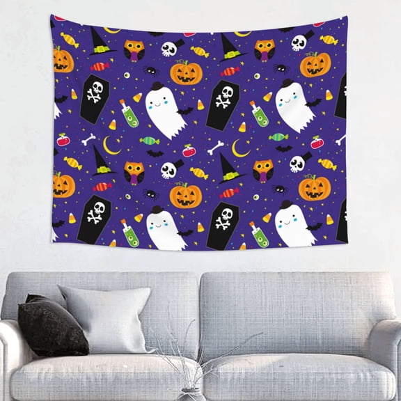 Hirioo Cute And Creepy Print Tapestry Lightweight Fabric for Bedroom Aesthetic Home Wall Dorm Décor Living Room Decor 29x37 Inch