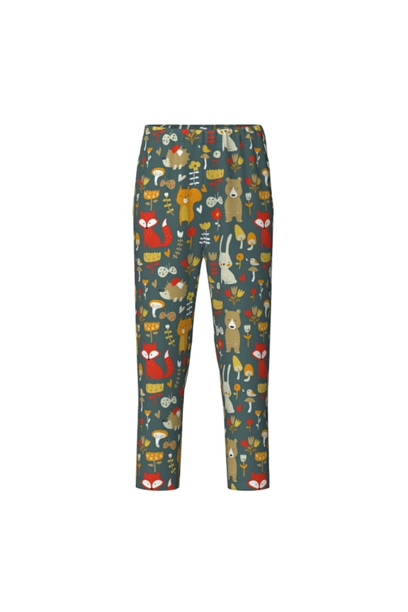 Cute Animal Forest for Teenagers' Pajama Pants Womens Lounge Pants with Pockets Pj Bottoms Pants for Men-Medium