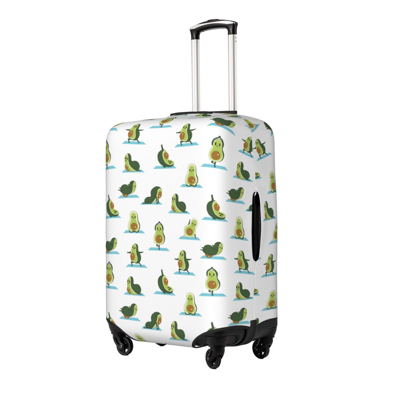 Cartoon Green Avocado Pattern Print Luggage Cover Protector