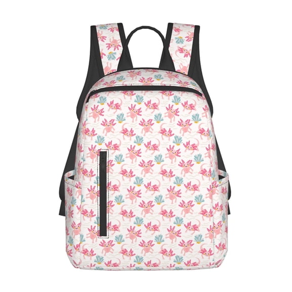 Hirioo Cute Axolotl for Lightweight Backpack, Durable and Comfortable, Ideal for Travel, School, Hiking, and Everyday Use