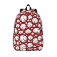 thumbnail image 1 of Hirioo Cute Baseball Canvas Backpack, Durable Travel Backpack with Multiple Compartments,Large Capacity, Backpack for School, Hiking, Work, 1 of 7