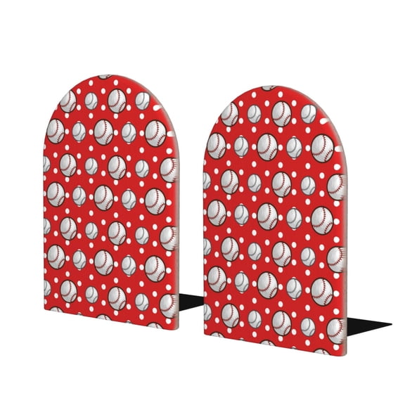 Hirioo Cute Baseball for Bookends Decorative Bookends for Shelves for Home or Office, Non-Slip Base