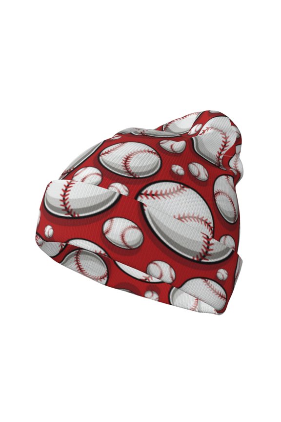 Cute Baseball for Men's Knit Cuffed Beanie for Outdoor Activities Unisex
