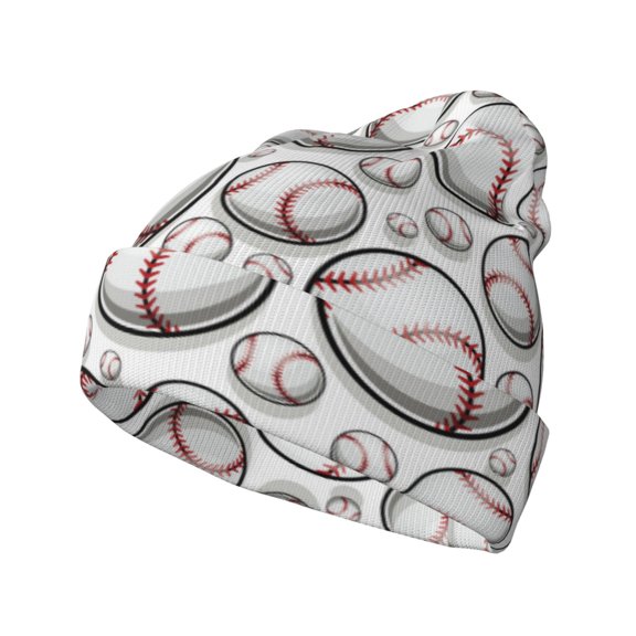 Hirioo Cute Baseball for Men's Knit Cuffed Beanie for Outdoor Activities Unisex