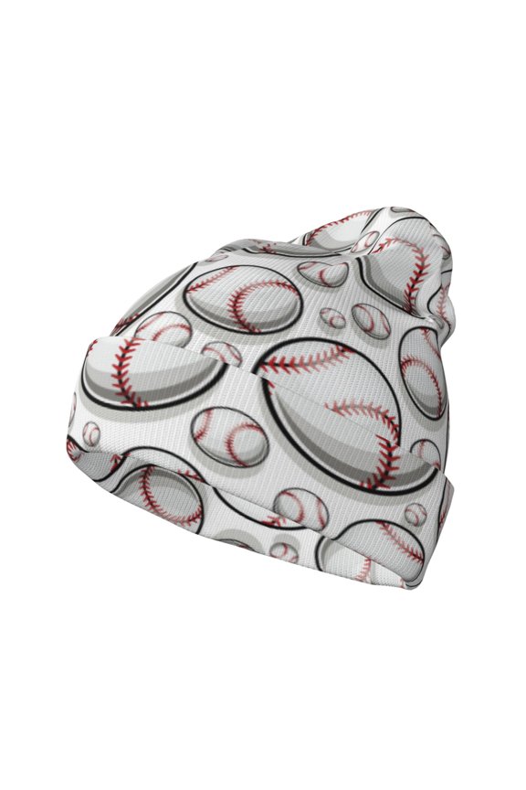 Cute Baseball for Men's Knit Cuffed Beanie for Outdoor Activities Unisex