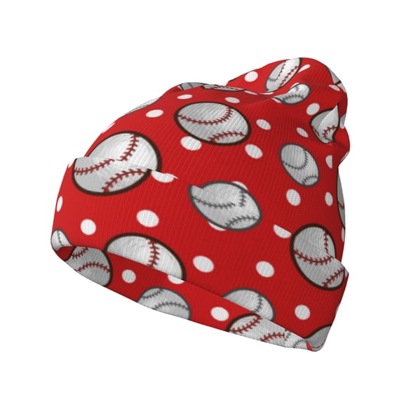 Hirioo Cute Baseball for Men's Knit Cuffed Beanie for Outdoor Activities Unisex