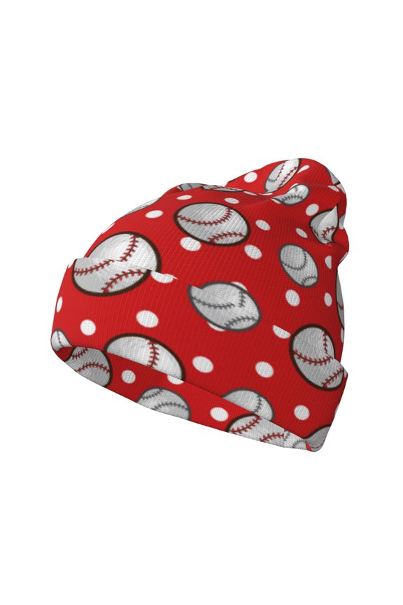 Cute Baseball for Men's Knit Cuffed Beanie for Outdoor Activities Unisex