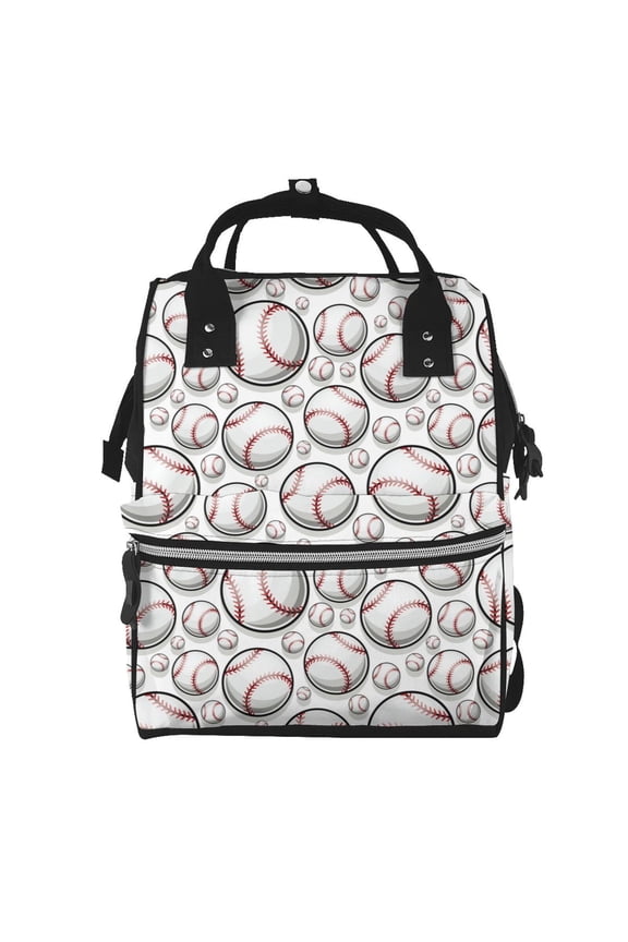 Cute Baseball for Mummy Diaper Bag Backpack Diaper Bag Backpack for Moms and Dads Unisex Shoulder Bags Travel Hiking Outdoor Pack
