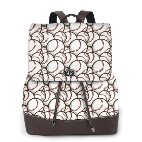 Hirioo Cute Baseball for Womens Backpack Leather Backpack for Women Travel Fashion Bags,Perfect for Work, School, or Casual Outings