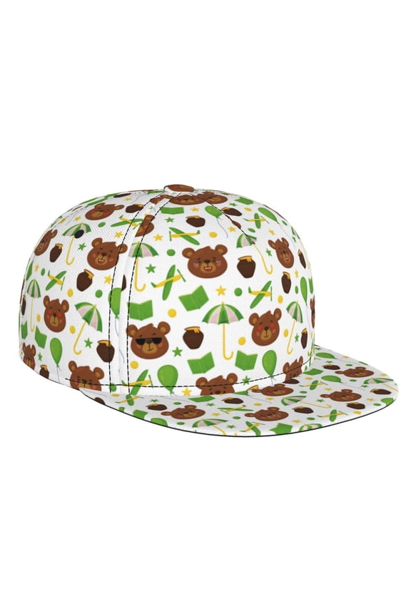 Cute Bear for Baseball Cap Men Cap Flat Brim for Men Women Teens Adjustable Baseball Cap