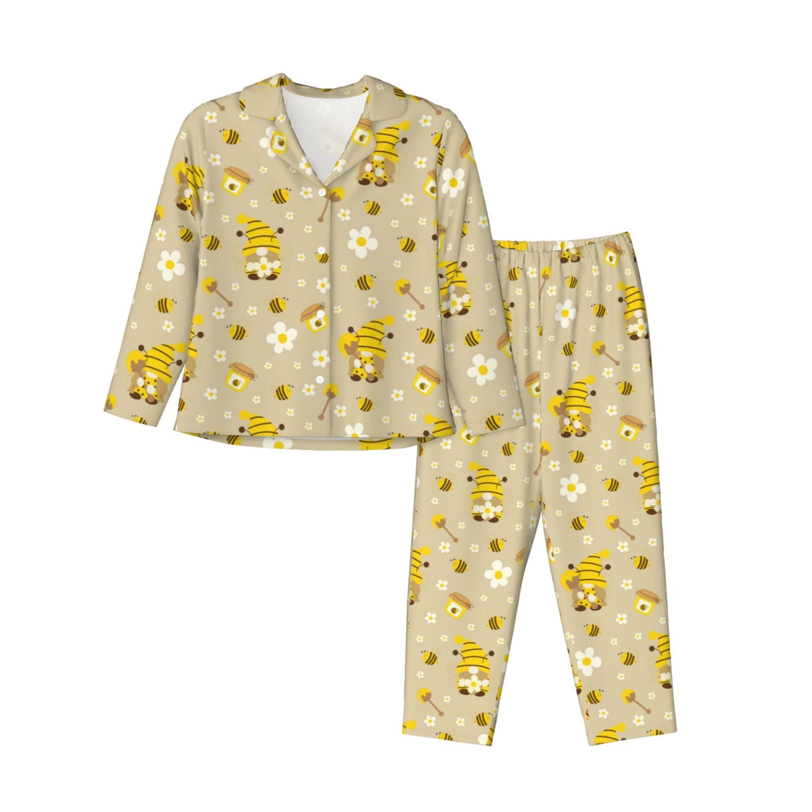 Hirioo Cute Bee Gnome 2 for Women's Pajama Sets 2 Piece Pjs Women's ...