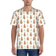 thumbnail image 1 of Hirioo Cute Carrot Print for Men's Baseball T-shirt Shirts Short Sleeve Casual Summer Button Stretch T Shirts,Size S-4XL-Medium, 1 of 7