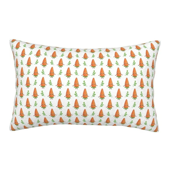 Hirioo Cute Carrot Print for Plush Pillow Cover for Bedroom and Living Room ,Elegant, Comfortable Home Decor-16"x24"