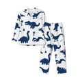 thumbnail image 1 of Hirioo Cute Cartoon Dinosaurs for Men's Pajama Sets 2 Piece Pjs Men's Long-Sleeved Pajama Set Button Down Sleepwear,S-XXL-Medium, 1 of 7