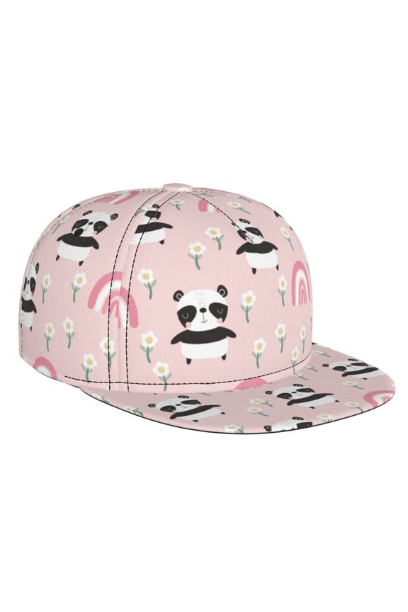 Cute Cartoon Panda for Baseball Cap Men Cap Flat Brim for Men Women Teens Adjustable Baseball Cap