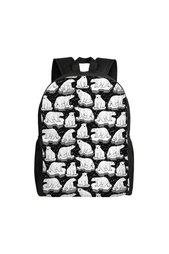 Cute Cartoon Polar Bear for Travel Backpack for Women Men, Lightweight and Durable,Gift for Weekender, College, Work,and Outdoor Activities